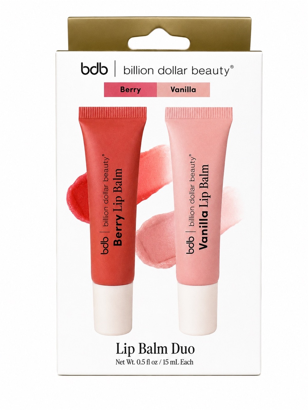 NIB Lip Balm Duo - Berry & Vanilla (Red, Pink)